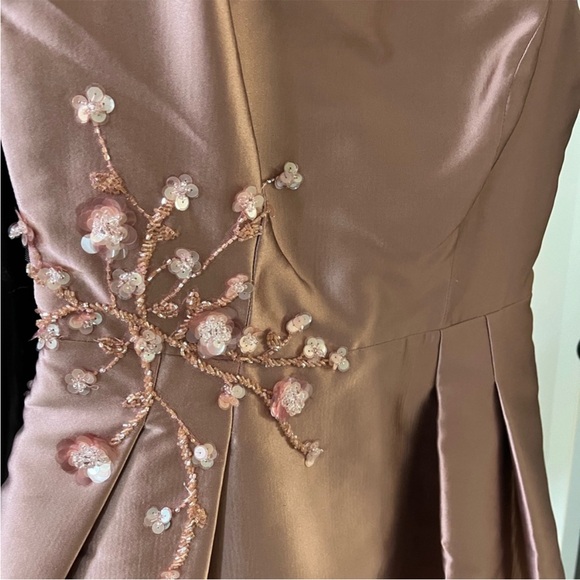 Nwot Teri Jon dress women size 4 pink blush with embellishments - Picture 11 of 13